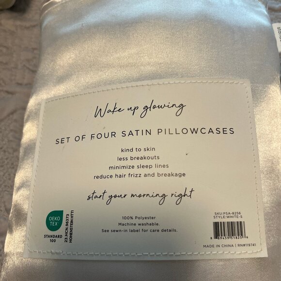 4 White Satin PIllow Cases - Picture 1 of 3